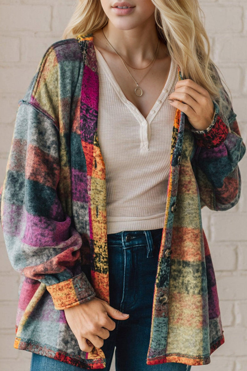 Double Take Exposed Seam Button Up Shacket for Women - TrandifyDeal