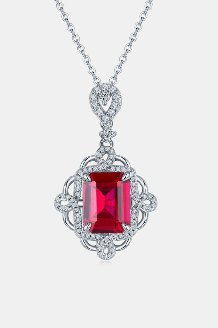 925 Sterling Silver Ruby Pendant Necklace Trandify Deal