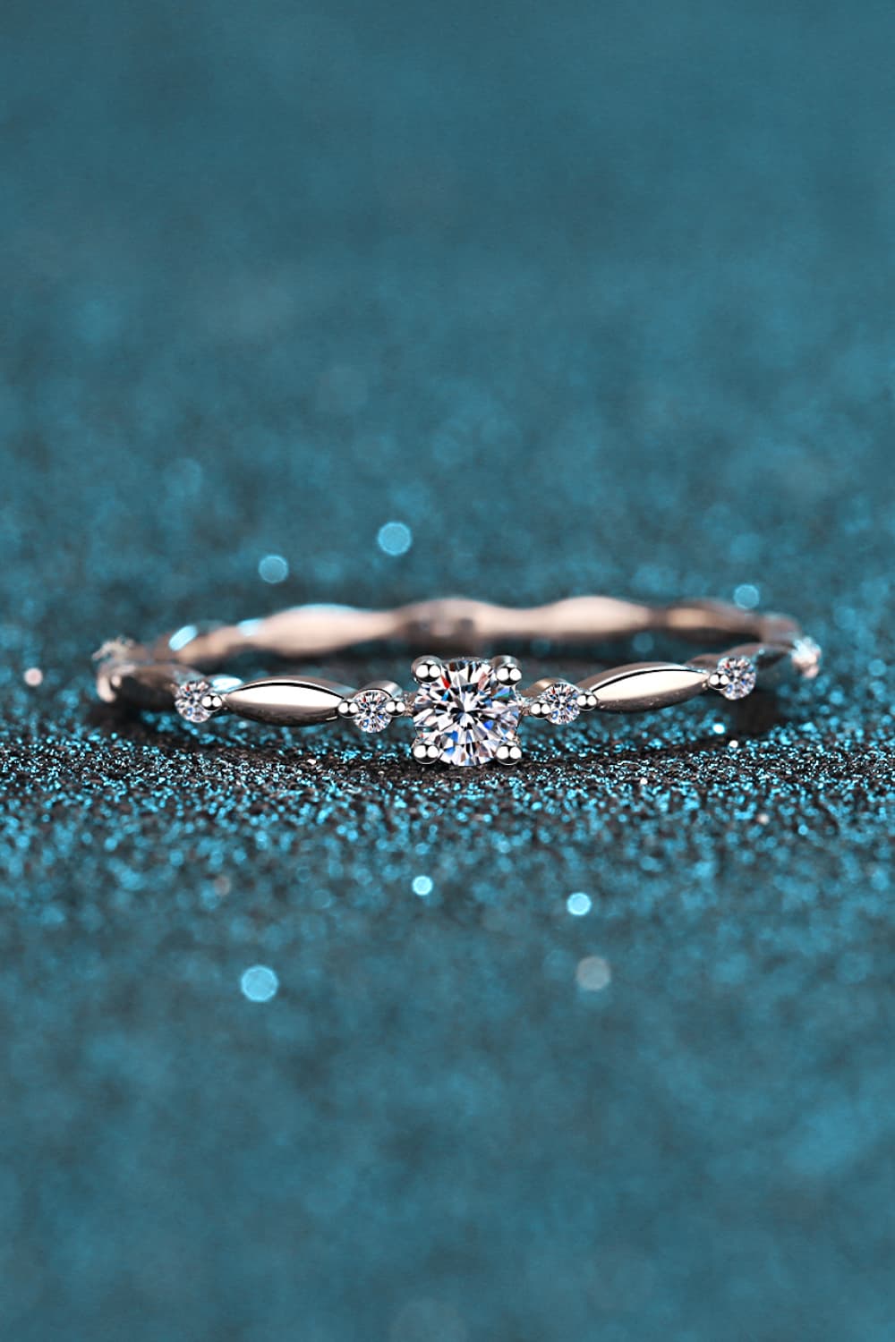 Moissanite 925 Sterling Silver Rhodium-Plated Ring Trandify Deal