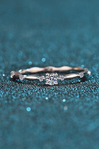 Moissanite 925 Sterling Silver Rhodium-Plated Ring Trandify Deal