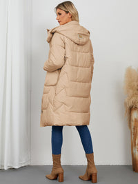 Long Sleeve Longline Hooded Winter Coat Trandify Deal