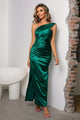 One-Shoulder Ruched Slit Maxi Dress Trandify Deal