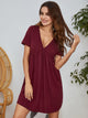 V-Neck Short Sleeve Lounge Dress Trandify Deal