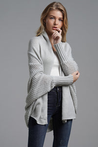Open Front Batwing Sleeve Cardigan Trandify Deal