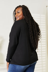 Double Take Seam Detail Round Neck Long Sleeve Top Trandify Deal