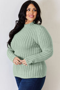 Basic Bae Full Size Ribbed Mock Neck Long Sleeve T-Shirt Trandify Deal