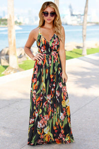Crisscross Printed Surplice Cami Dress - Trandify Deal