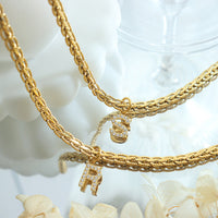 Brass Inlaid Zircon Letter Pendant Necklace Trandify deal