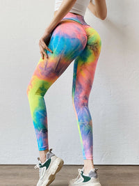 Women’s tie-dye high waist yoga leggings for workouts and casual wear