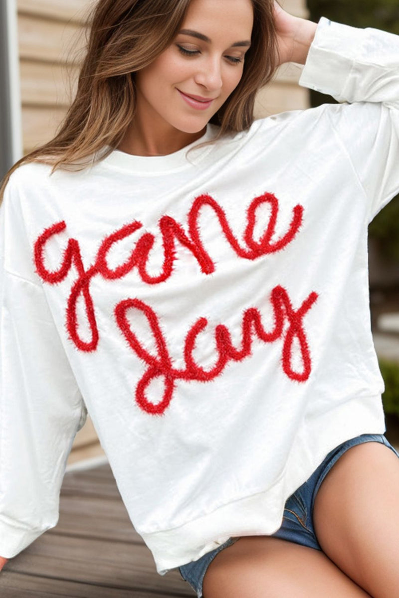 Round Neck Long Sleeve Sweatshirt Trandify Deal
