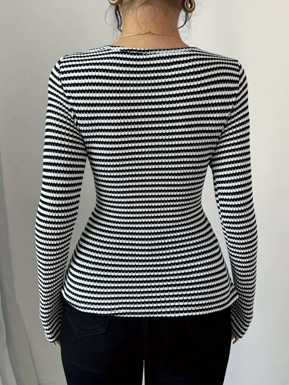 Fashionable Striped T-Shirt with Cowl Neck – Best Casual Women’s Top for Layering