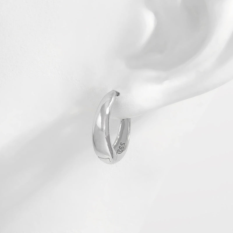 925 Sterling Silver Huggie Earrings Trandify Deal
