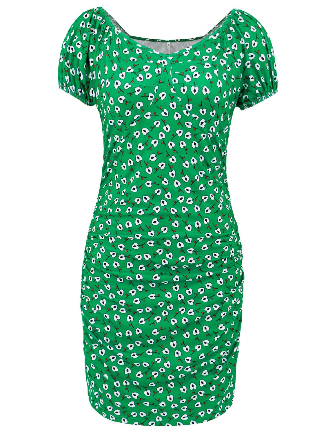 Printed V-Neck Short Sleeve Mini Dress Trandify deal