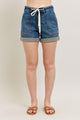 Judy Blue High Rise Cuff Denim Shorts for Plus Size Women.