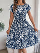 Tied Pleated Printed Short Sleeve Dress Trandify deal