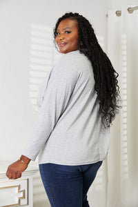 Double Take Seam Detail Round Neck Long Sleeve Top Trandify Deal