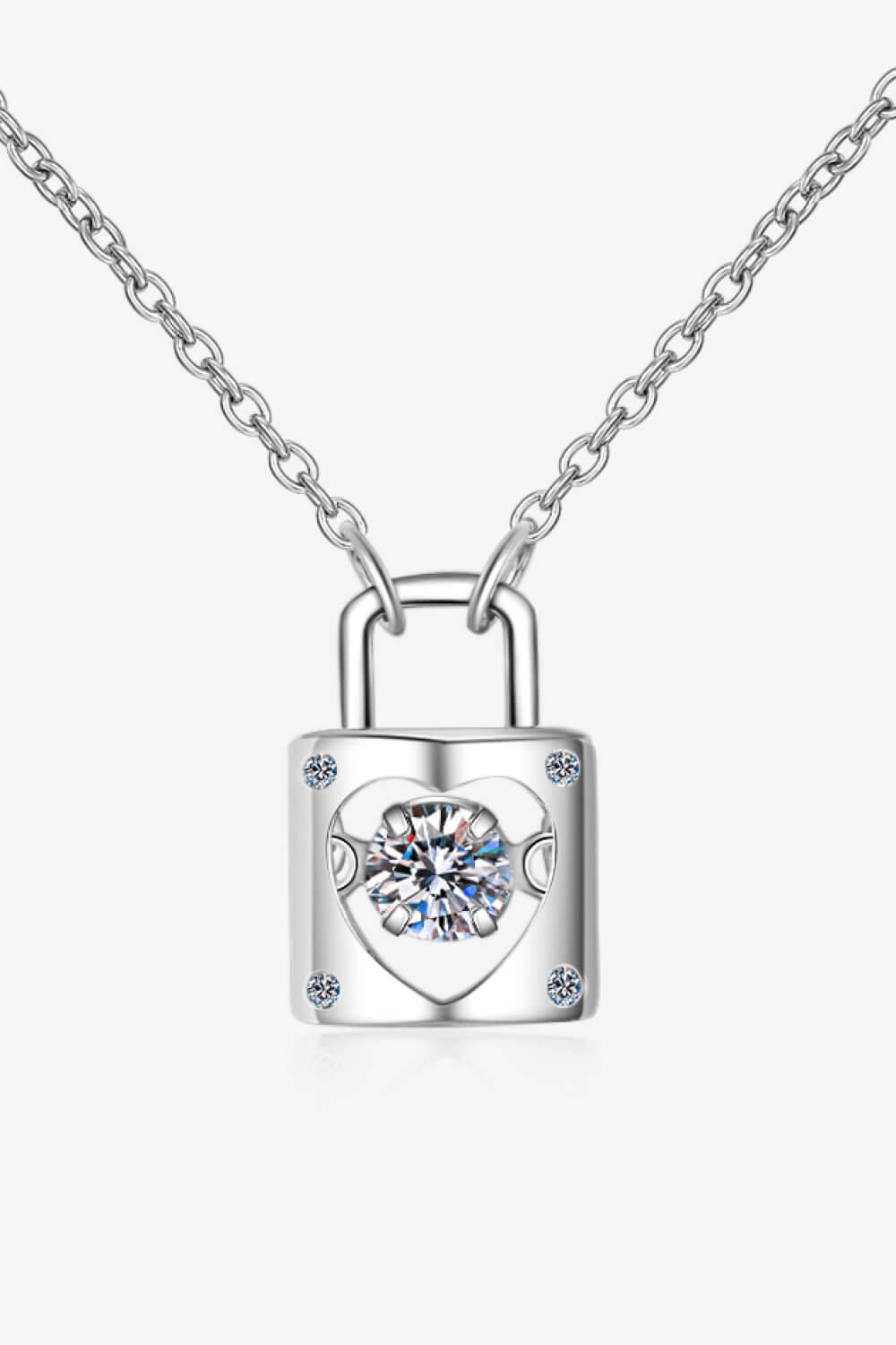 Adored Moissanite Lock Pendant Necklace Trandify Deal