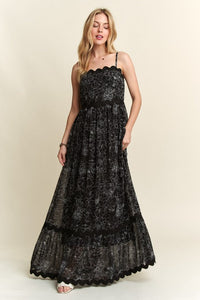 ADORA Floral Adjustable Strap Maxi Cami Dress Trandify Deal