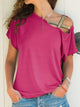 Asymmetrical Neck Short Sleeve T-Shirt Trandify Deal