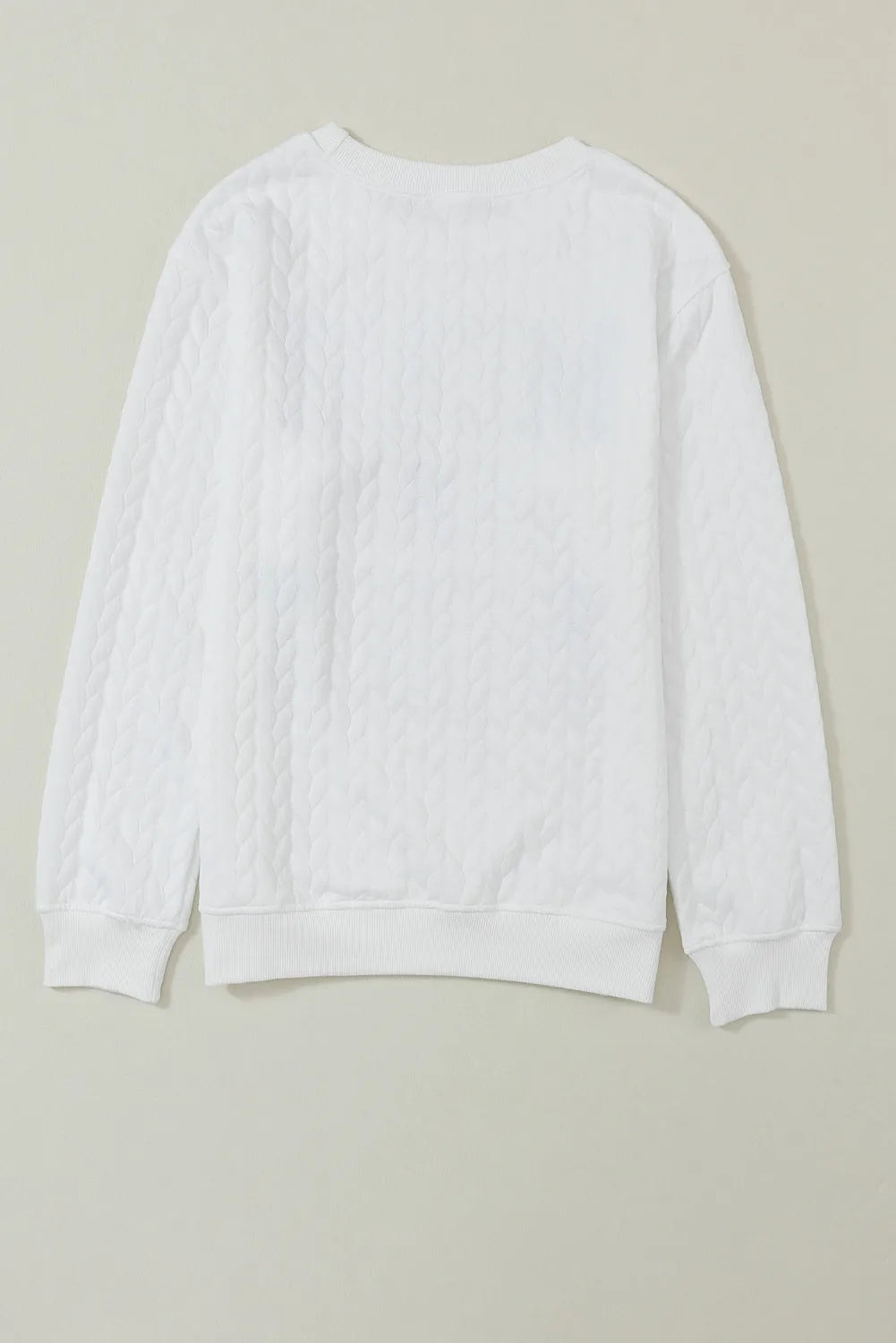 Full Size MERRY AND BRIGHT Cable Knit Pullover Sweatshirt Trandify Deal