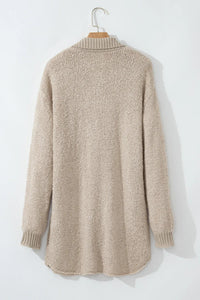 Pocketed Button Up Long Sleeve Cardigan Trandify Deal