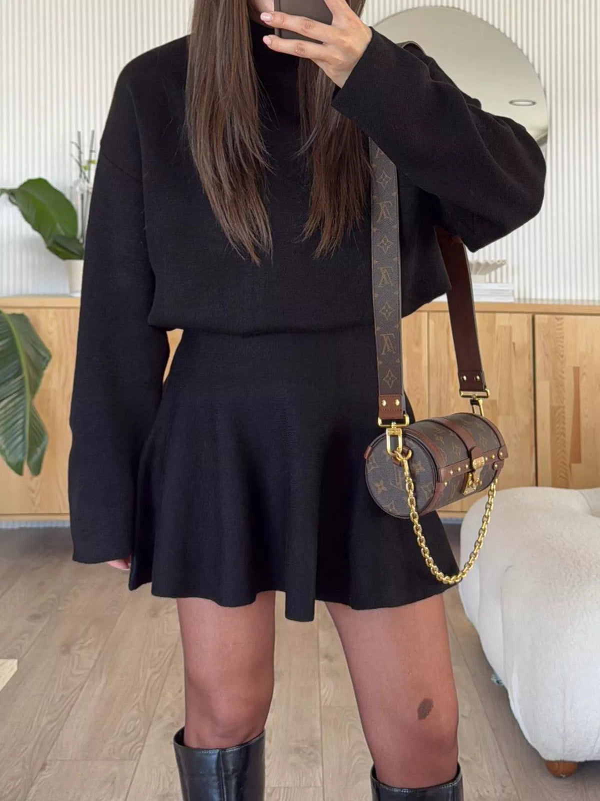 Women's ribbed knit sweater dress long sleeve mini fall outfit casual dress