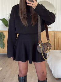 Women's ribbed knit sweater dress long sleeve mini fall outfit casual dress