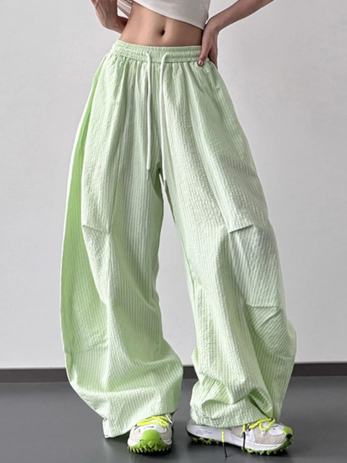 Soft lightweight wide leg pants for women – adjustable waist casual boho chic style