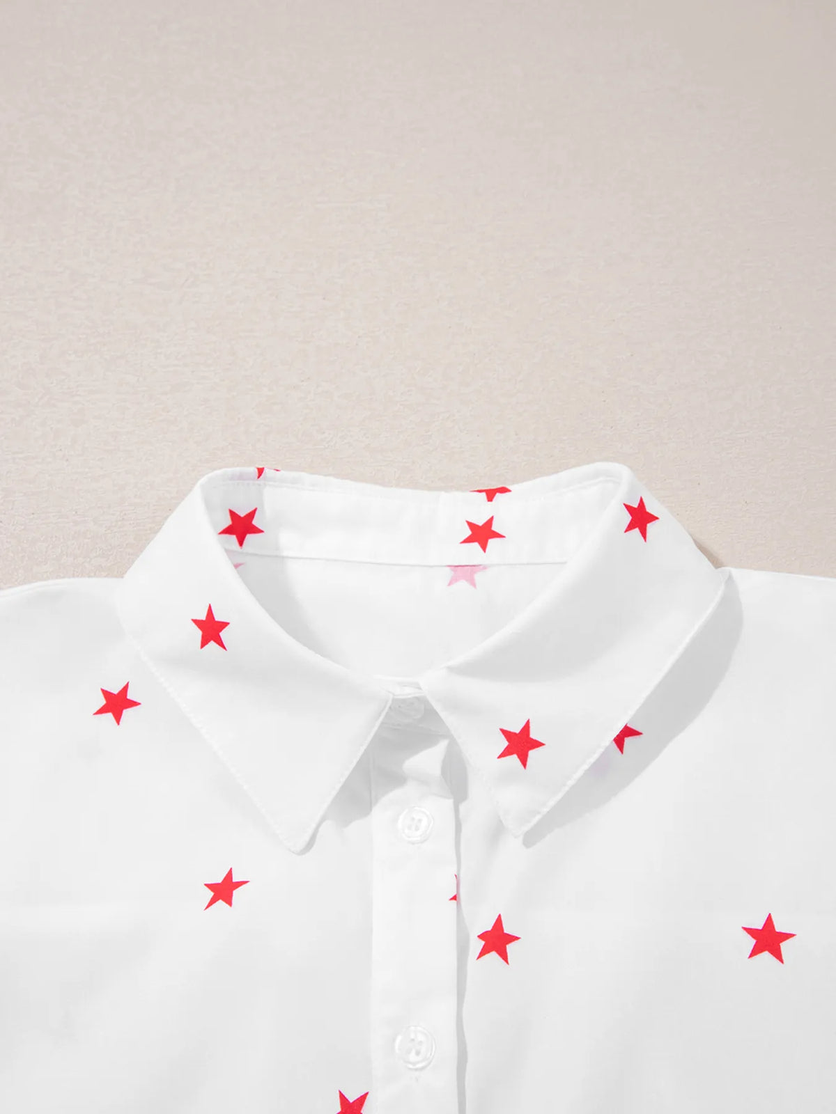 Star print puff sleeve button-up shirt for women – trendy vintage blouse for casual and office outfits