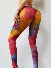 Women’s tie-dye high waist yoga leggings for workouts and casual wear