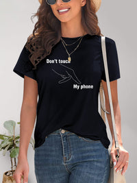 Graphic Round Neck Short Sleeve T-Shirt Trandify deal