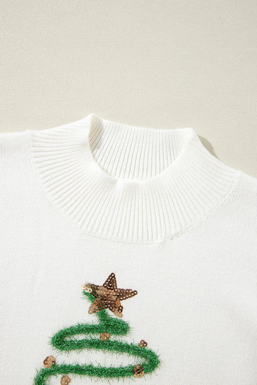 Sequin Mock Neck Short Sleeve Sweater Trandify Deal
