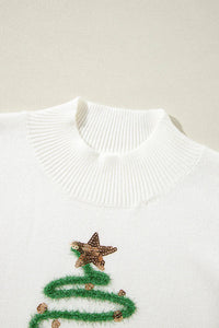 Sequin Mock Neck Short Sleeve Sweater Trandify Deal