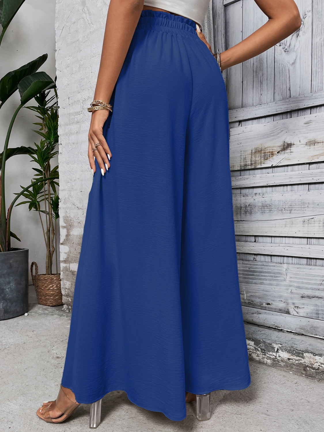 Tied High Waist Wide Leg Pants Trandify deal