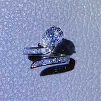 3 Carat Moissanite Zircon 925 Sterling Silver Bypass Ring Trandify Deal