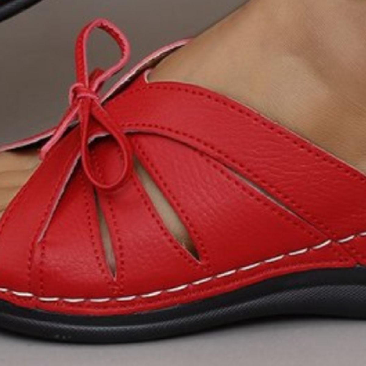 Tied Open Toe Low Heel Sandals Trandify Deal