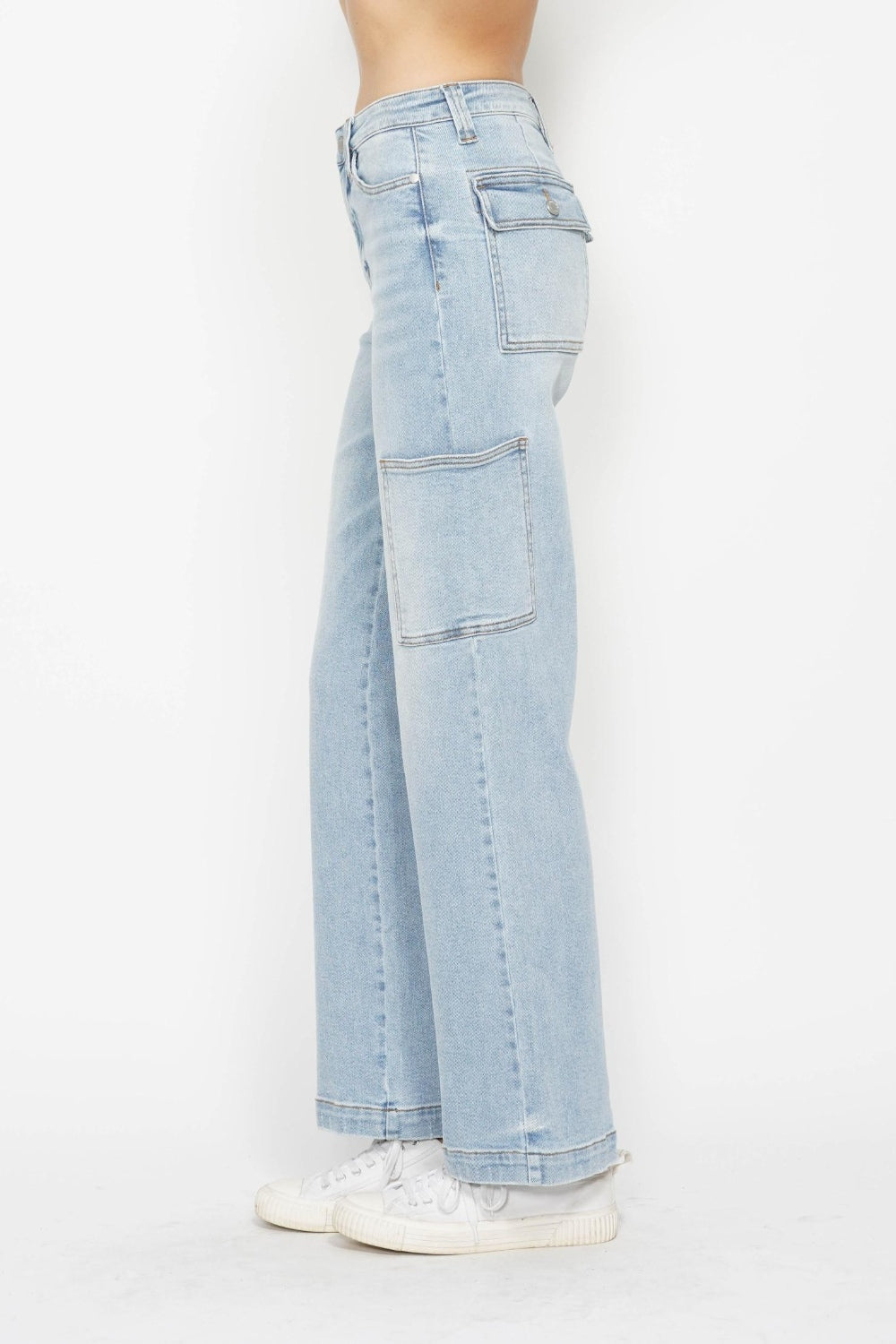 Judy Blue Full Size High Waist Straight Cargo Jeans Trandify Deal