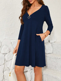 Quarter Zip Long Sleeve Dress Trandify Deal