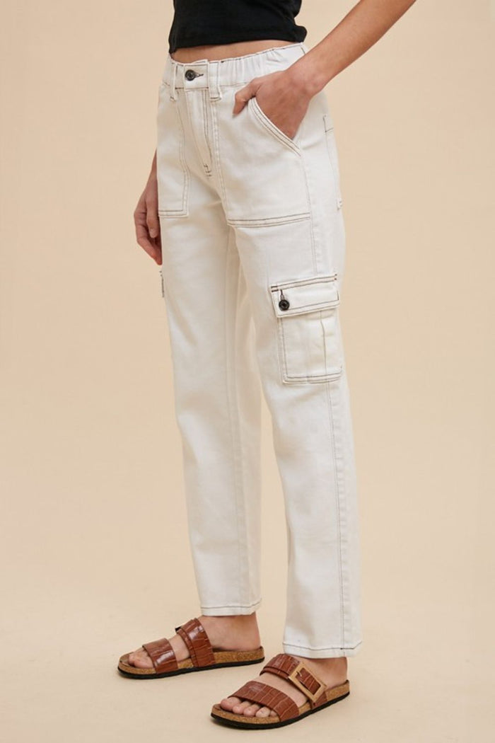 Annie Wear Straight Leg Jeans with Cargo Pockets Trandify Deal