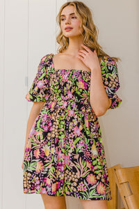 ODDI Full Size Floral Tie-Back Mini Dress Trandify deal