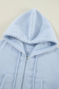 Drawstring Zip Up Long Sleeve Hoodie Trandify Deal