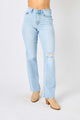 Judy Blue Full Size High Waist Distressed Straight Jeans Trandify deal