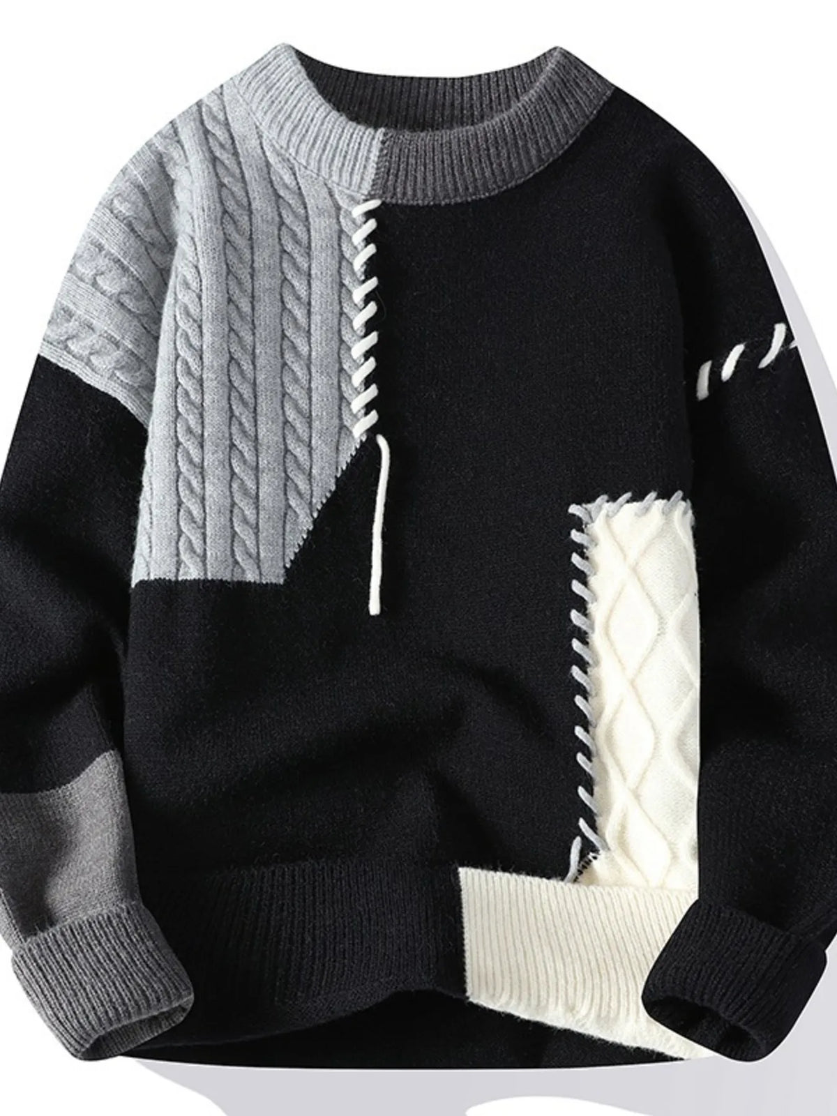 Oversized Chunky Knit Sweater for Men – Trendy Casual Warm Wear