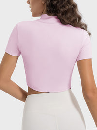 Millennia Quarter Zip Short Sleeve Active T-Shirt Trandify deal