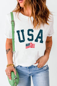 USA Round Neck Short Sleeve T-Shirt - Trandify Deal