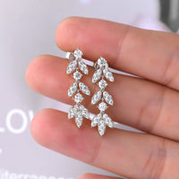 925 Sterling Silver Moissanite Leaf Earrings Trandify deal