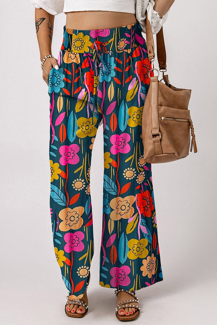 Printed High Waist Wide Leg Pants Trandify deal