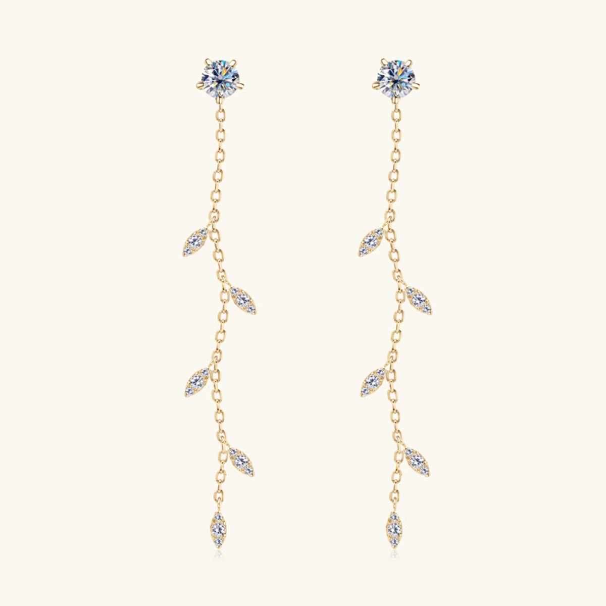 1.38 Carat Moissanite 925 Sterling Silver Leaf Earrings Trandify Deal