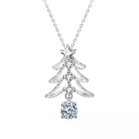 Christmas Tree Necklace Sterling Silver & Moissanite