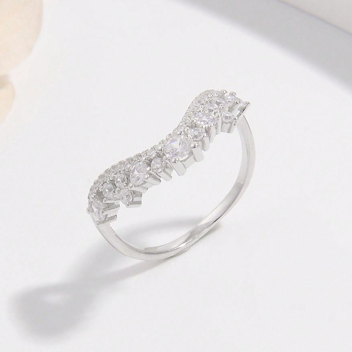 925 Sterling Silver Inlaid Zircon Ring Trandify Deal